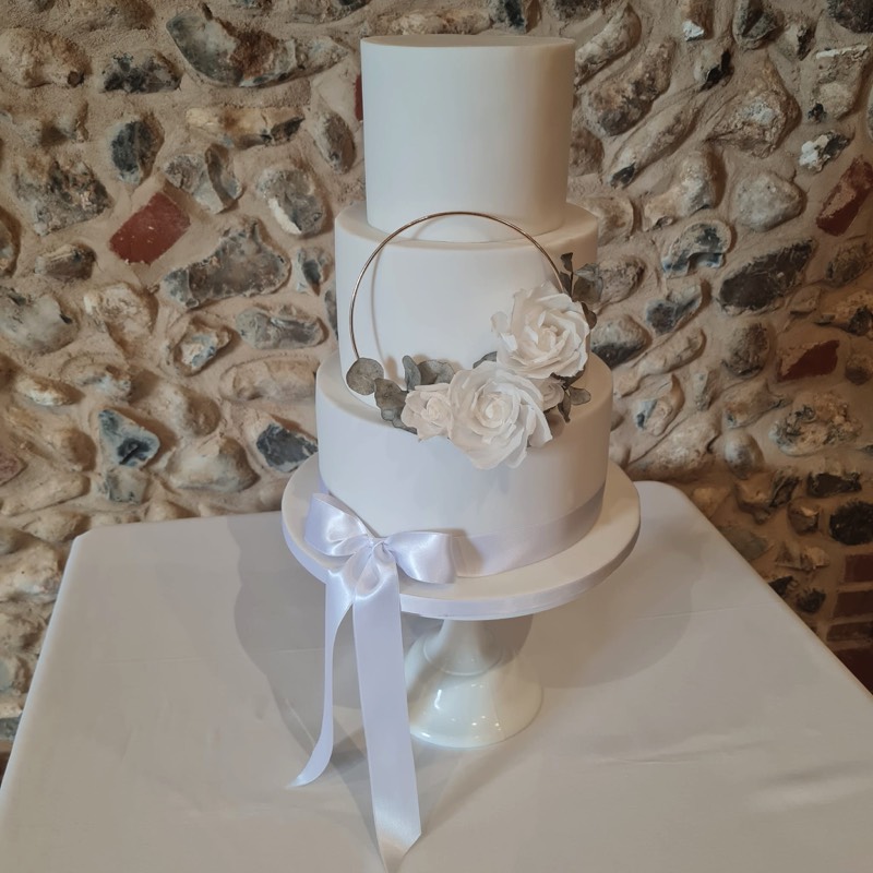 White wedding cake